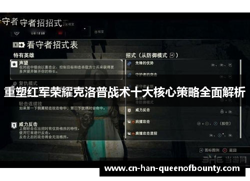 重塑红军荣耀克洛普战术十大核心策略全面解析